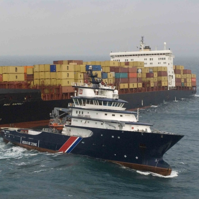 Container ship and Emergency Response Rescue Vessel